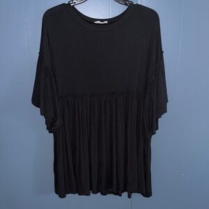 Carole Christian Ruffled Women's Top•S•Dark Navy Blue/Black